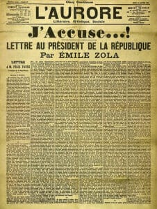 Article J'accuse Emile Zola Dreyfus AFFAIR