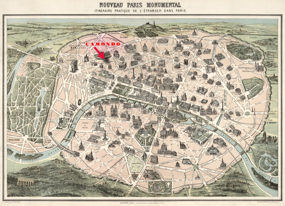Dufour New monumental Paris MAP 1878 Camondo Manceau Park