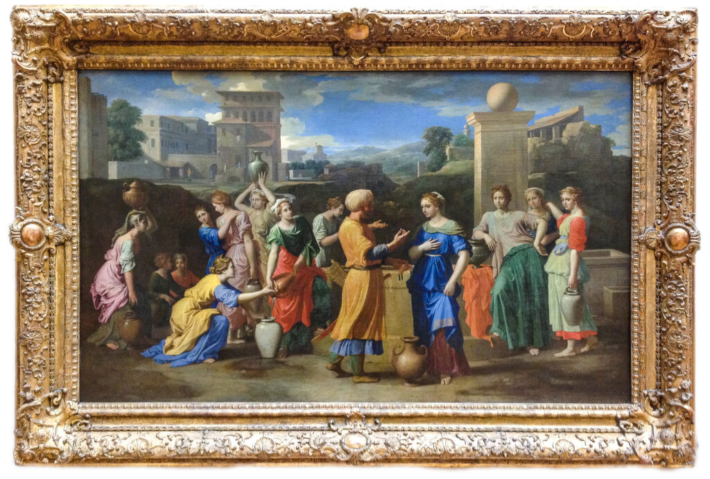Painting from the Louvre Nicolas Poussin - Eliezer and Rebecca -