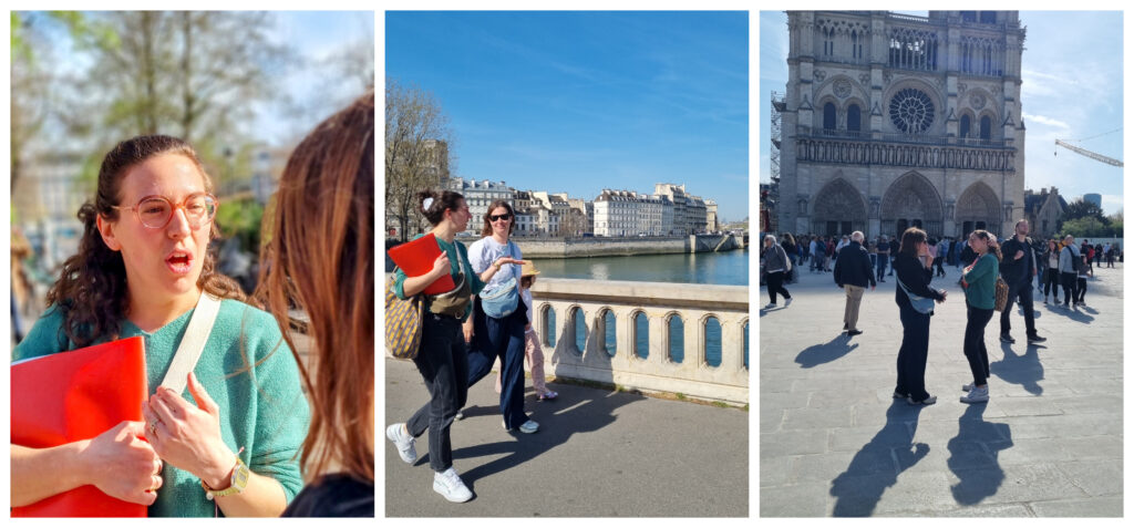 this is a collage of Laurine and flora goldenberg Jeiwsh tour guide in Paris for jewish tours in Paris with Flora